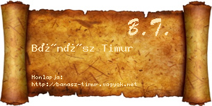 Bánász Timur névjegykártya